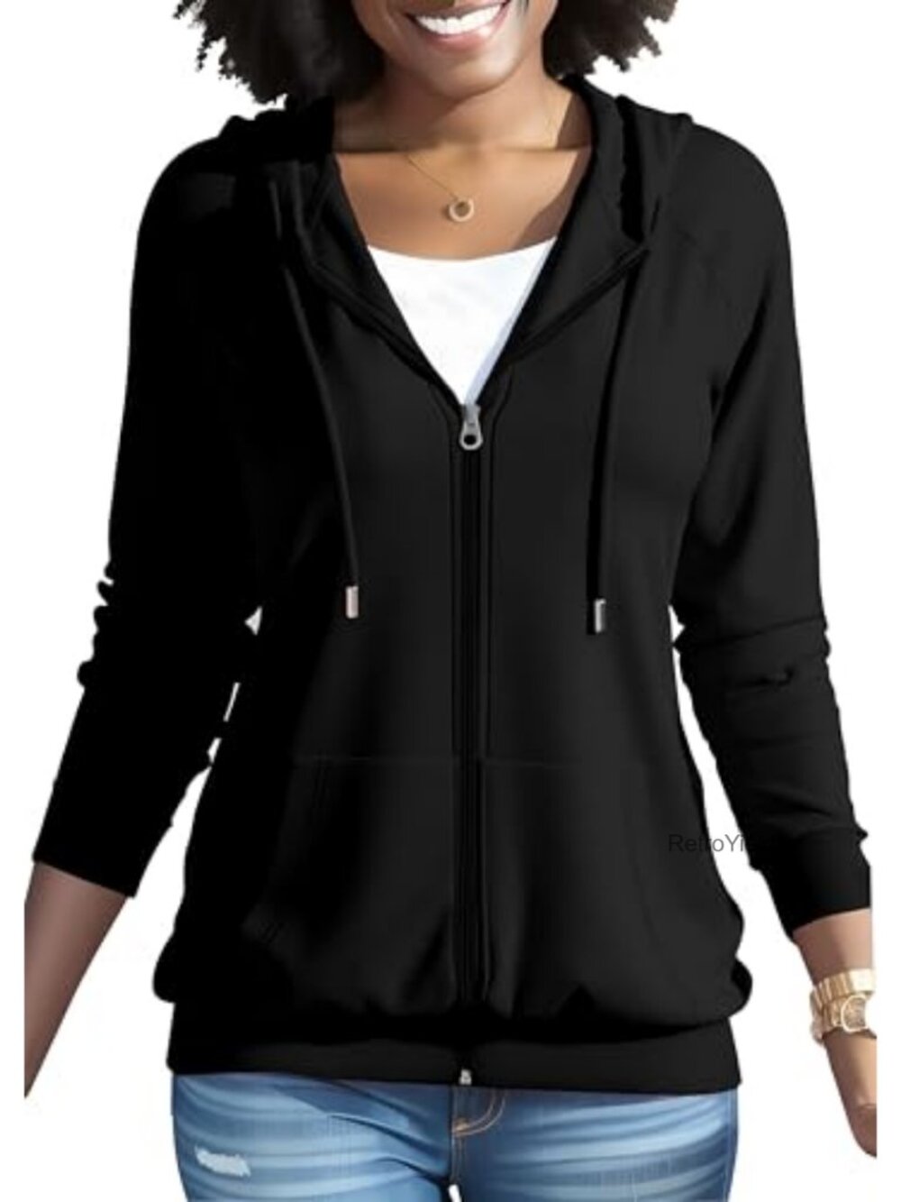 Women's Zip Up Hoodie Lightweight Long Sleeve Sweatshirt with Pockets Casual
